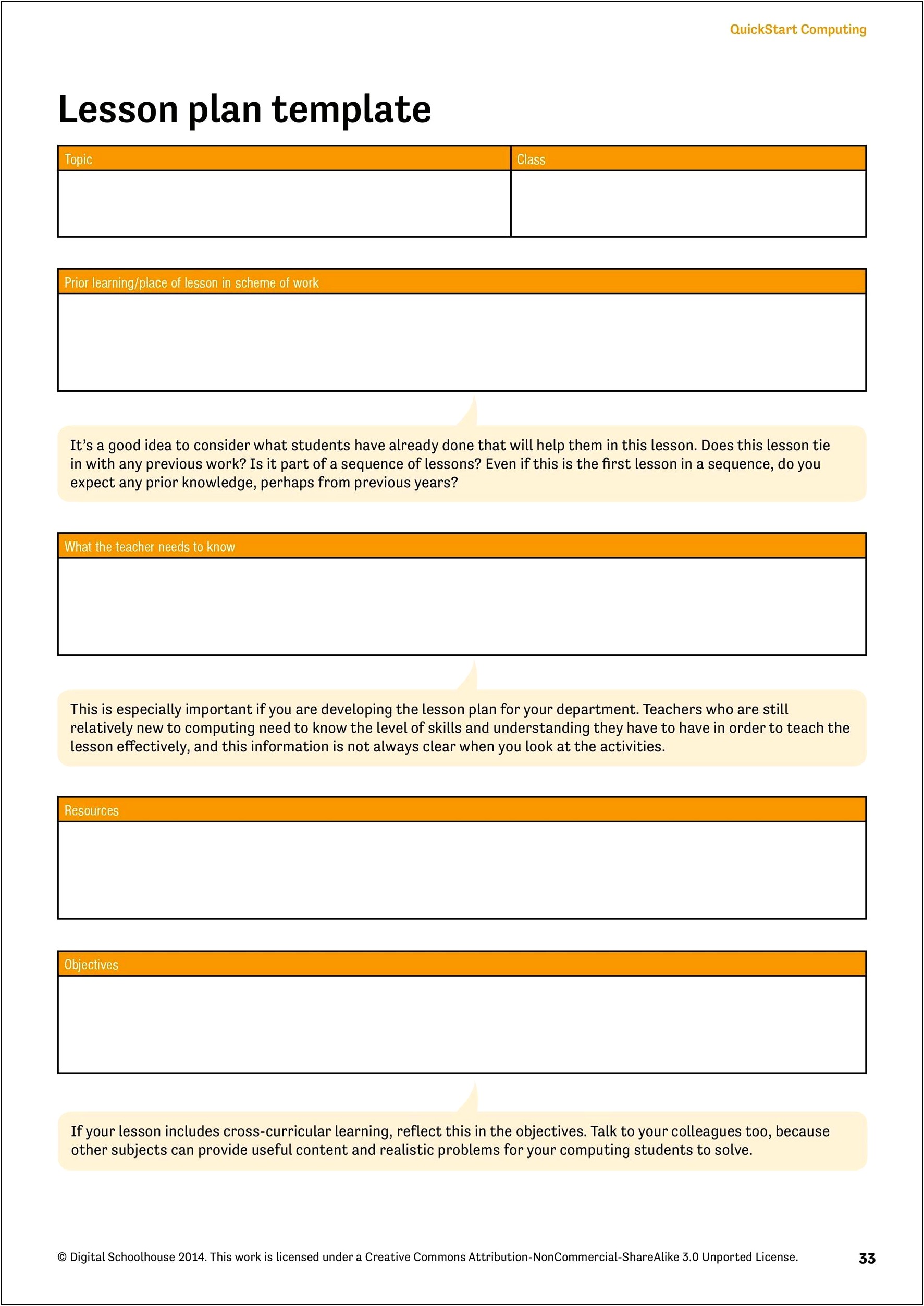 7 E's Lesson Plan Template