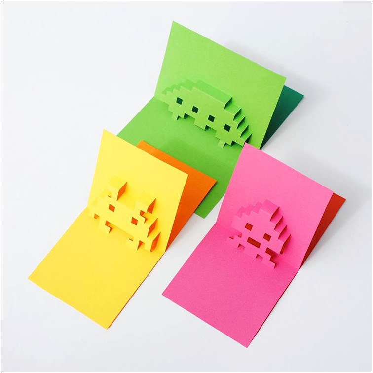 8 Bit Pop Up Card Templates