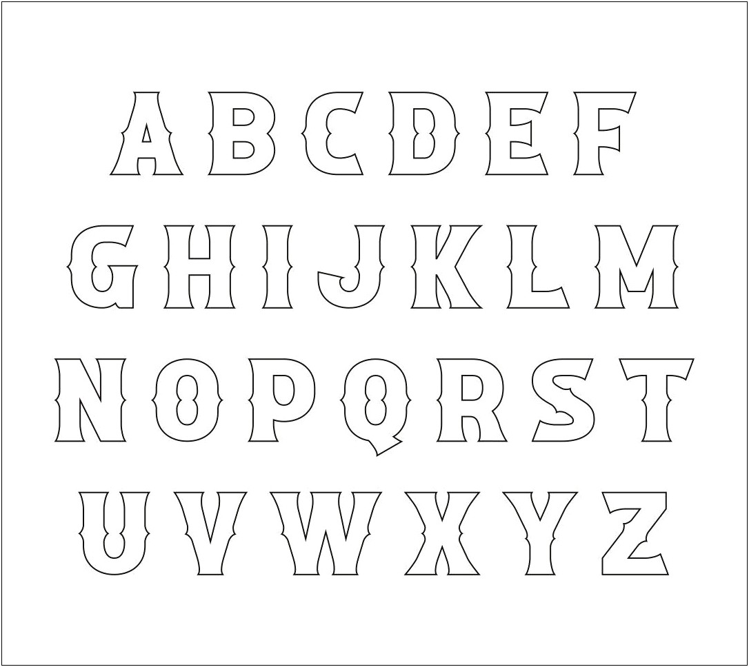 8 By 10 Alphabet Letter Templates Patterned