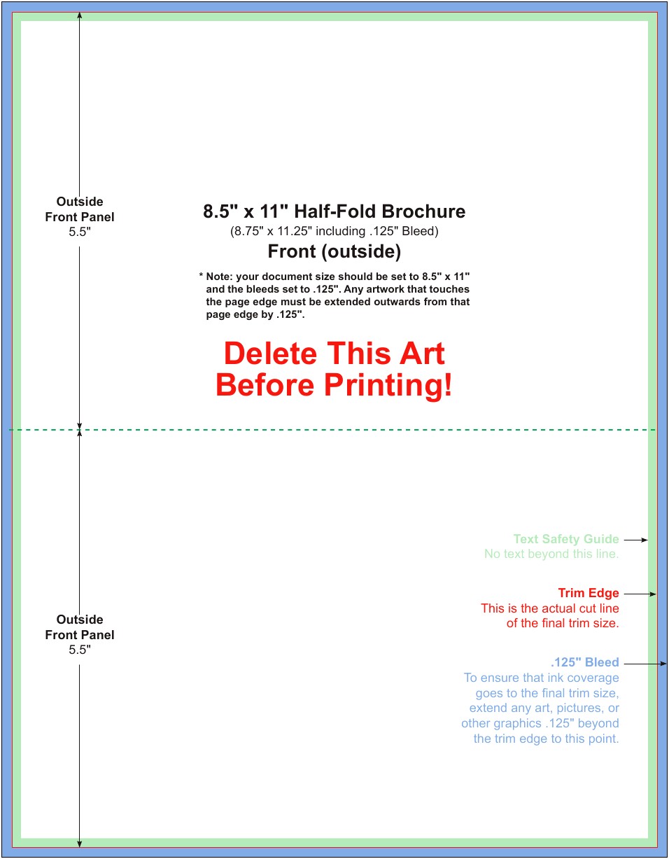 8.5 X 11 Folded Card Template