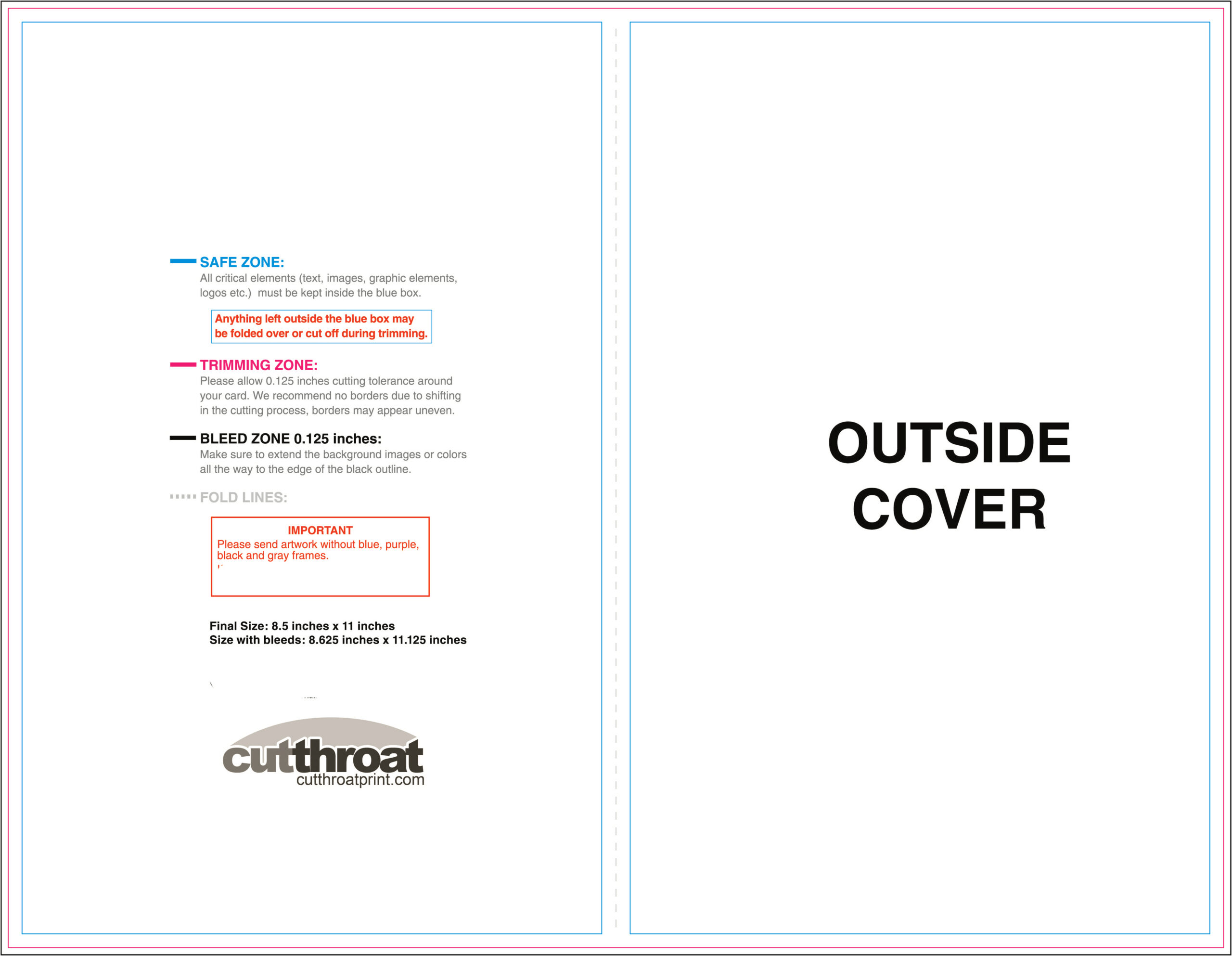 8.5 X 11 Half Fold Card Template