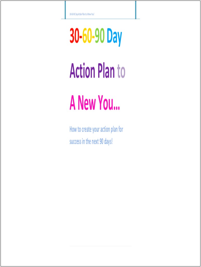 90 Day Action Plan Template Excel