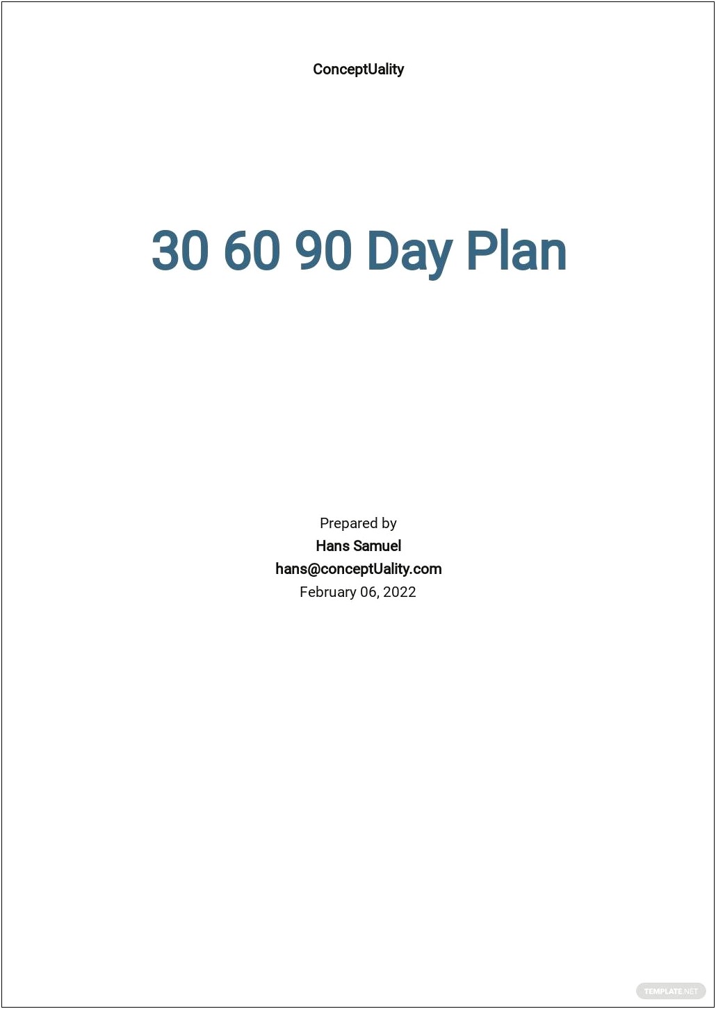 90 Day Action Plan Template Google Doc