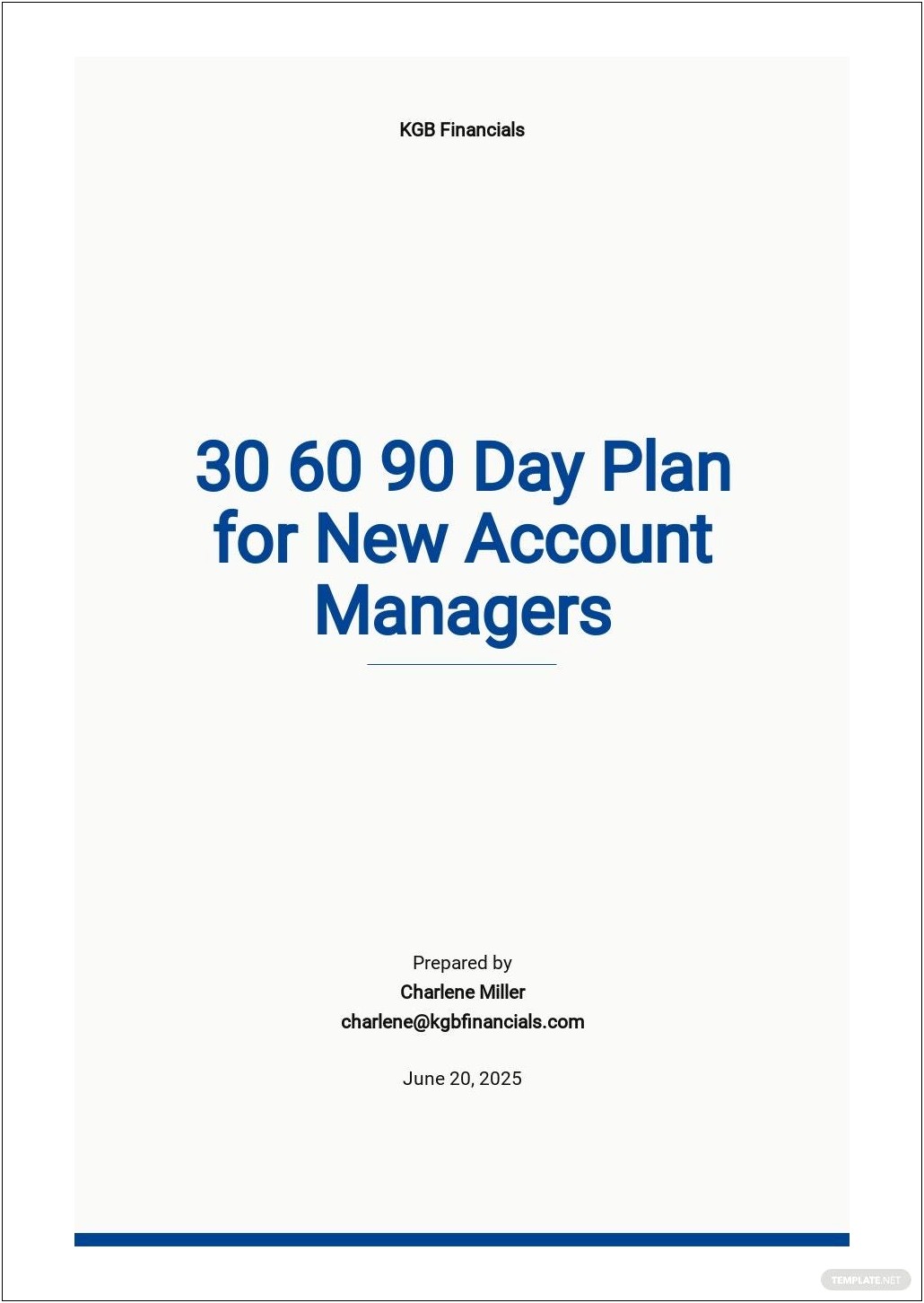 90 Day Plan New Manager Template Examples