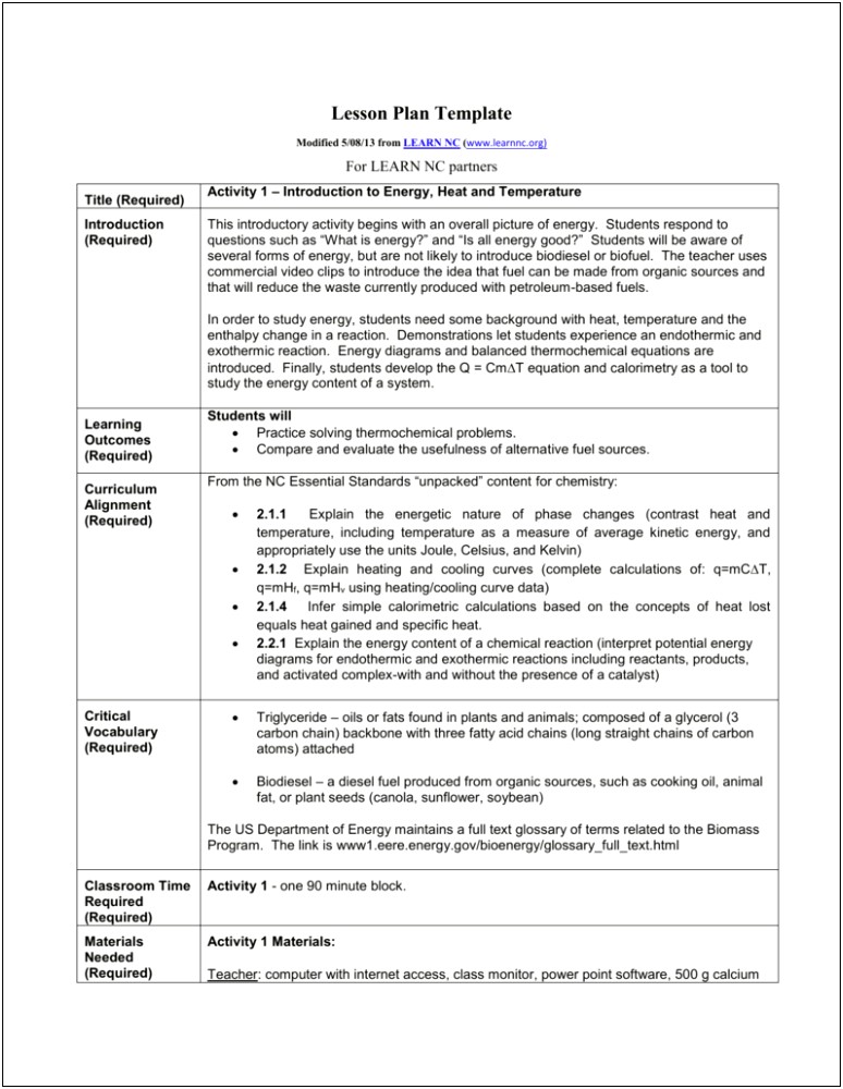 90 Minute Block Schedule Lesson Plan Template