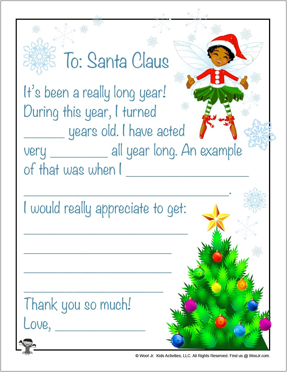 A Letter For Santa Claus Template