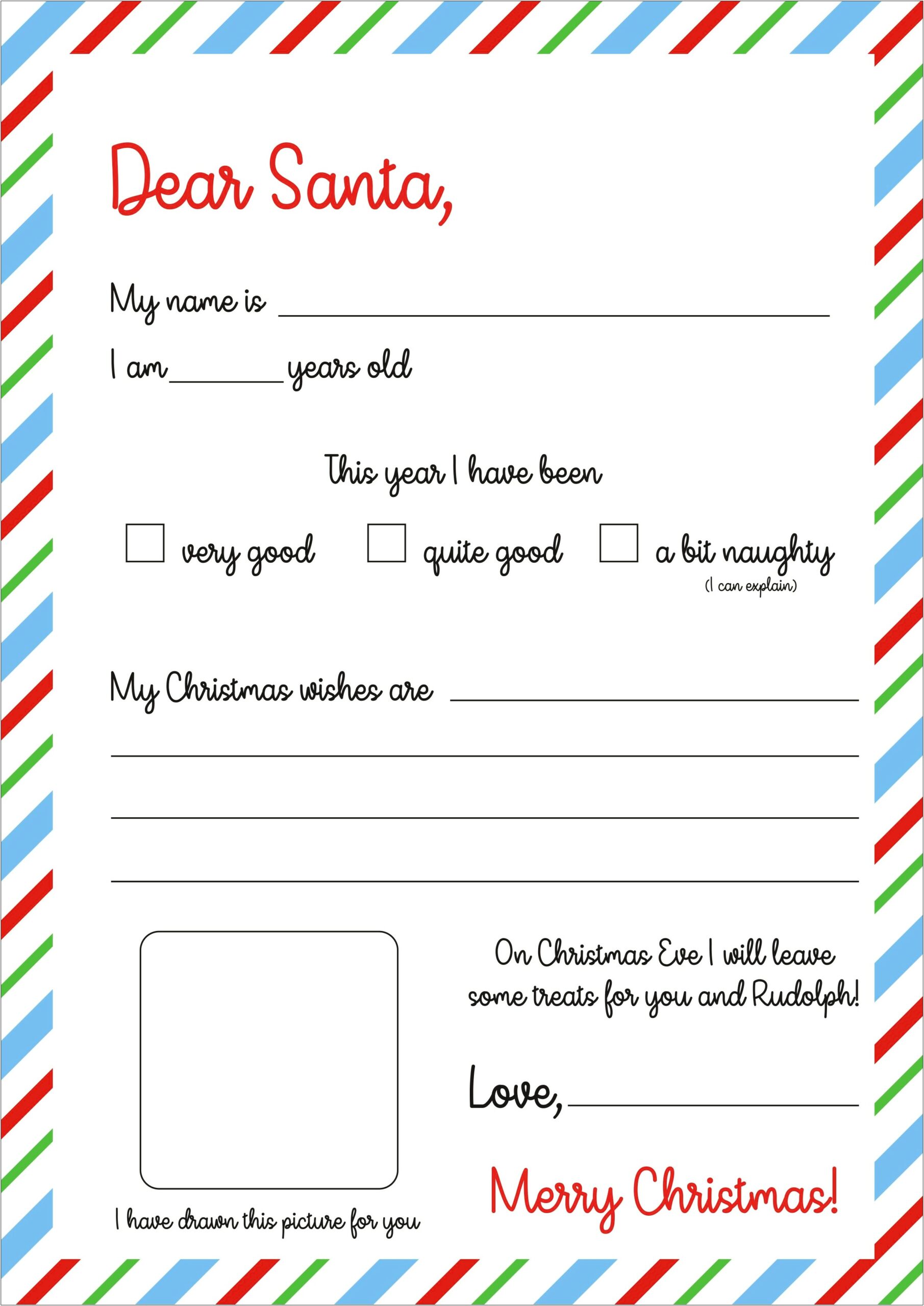 A Letter To Father Christmas Template