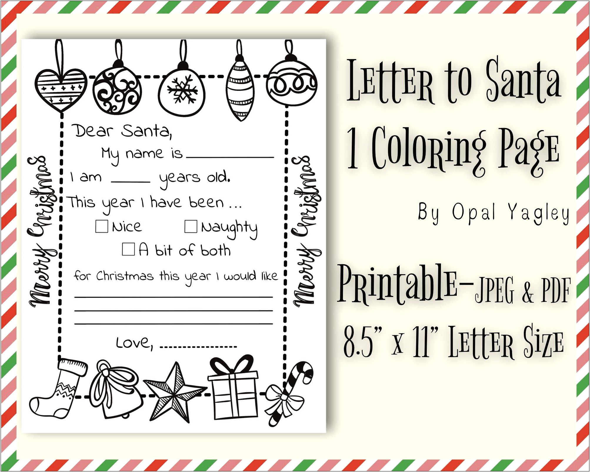 A Letter To Santa Template Pdf