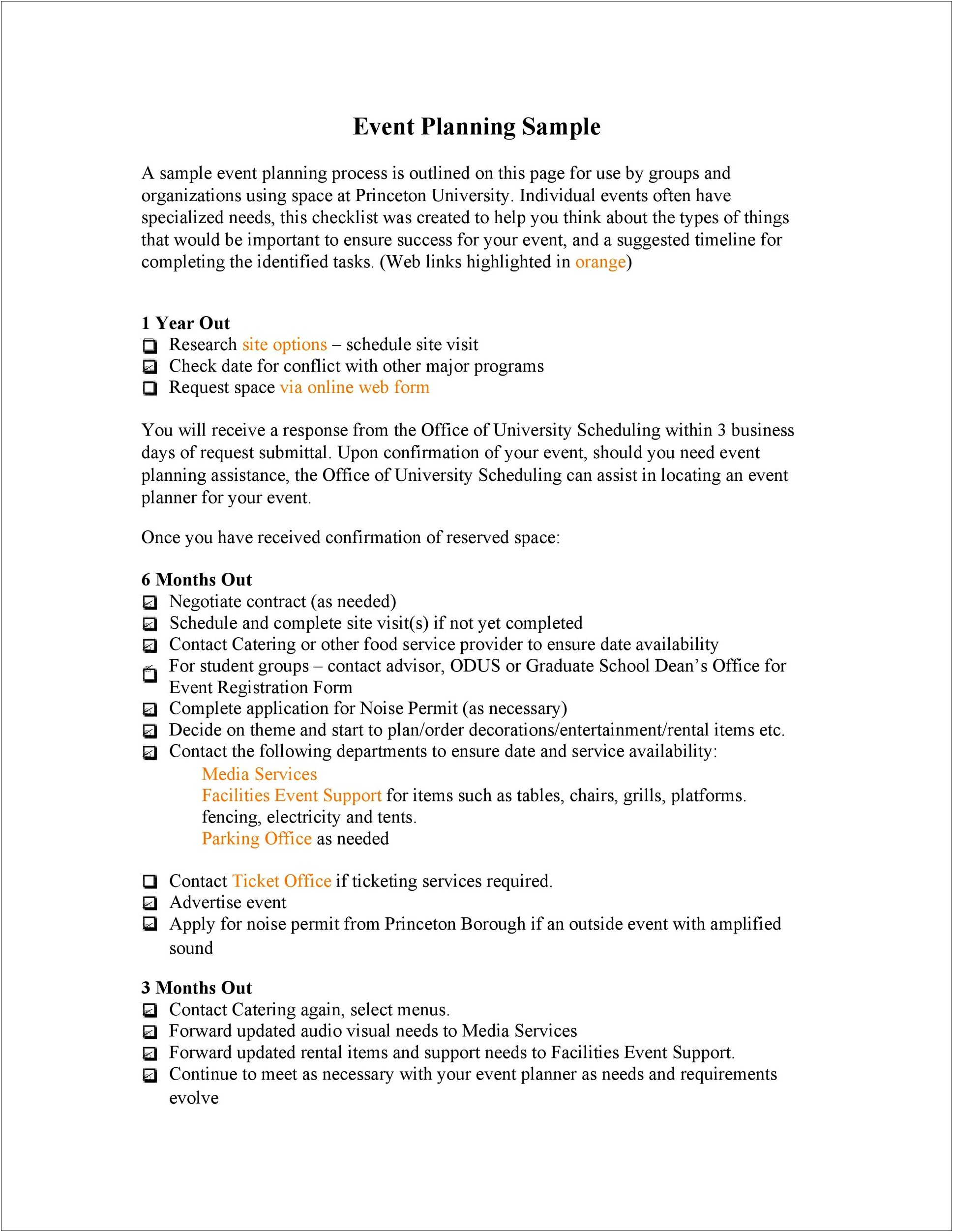 A Sample Event Planning Business Plan Template