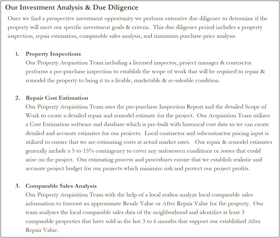 A Sample Home Inspection Business Plan Template Pdf