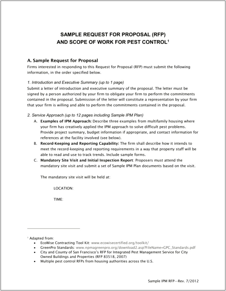 A Sample Pest Control Business Plan Template