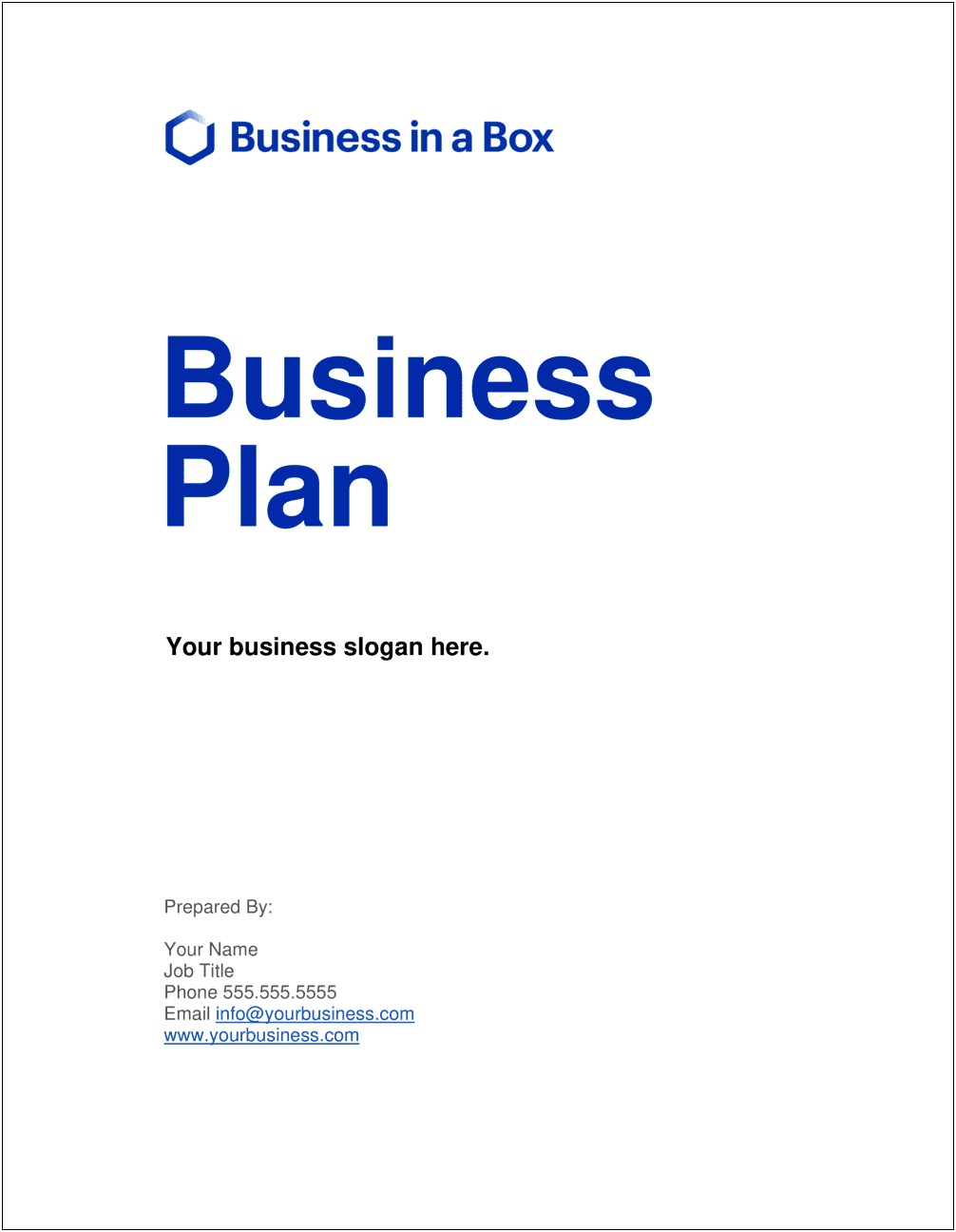 A Simple Short Business Plan Template