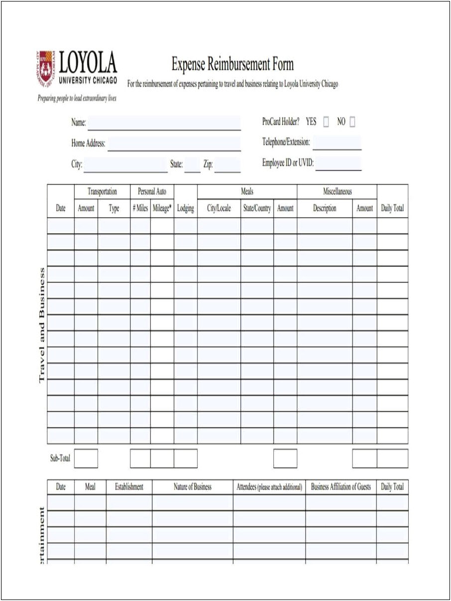 Accountable Plan For Business Expense Reimbursement Template