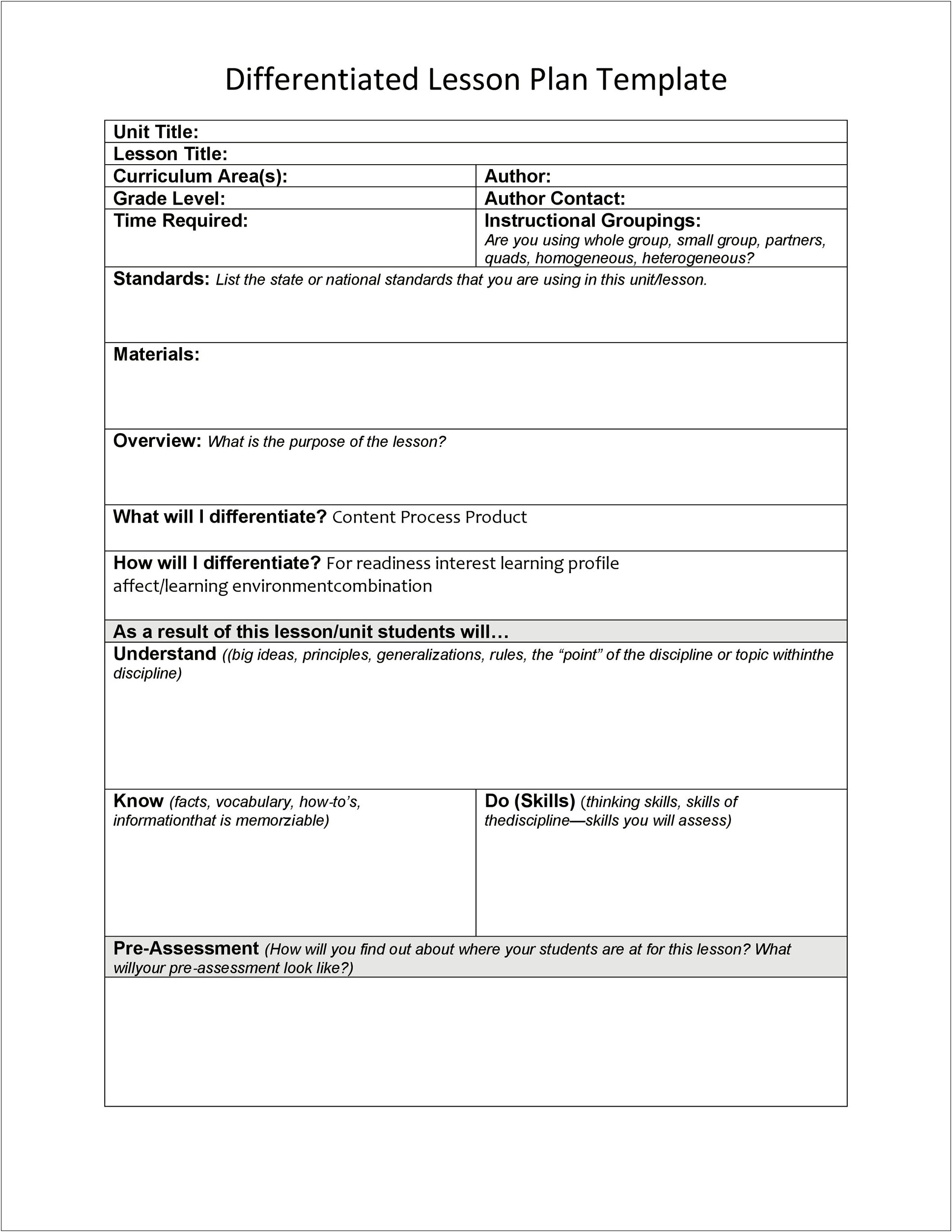 Achieve The Core Pdf Lesson Plan Template