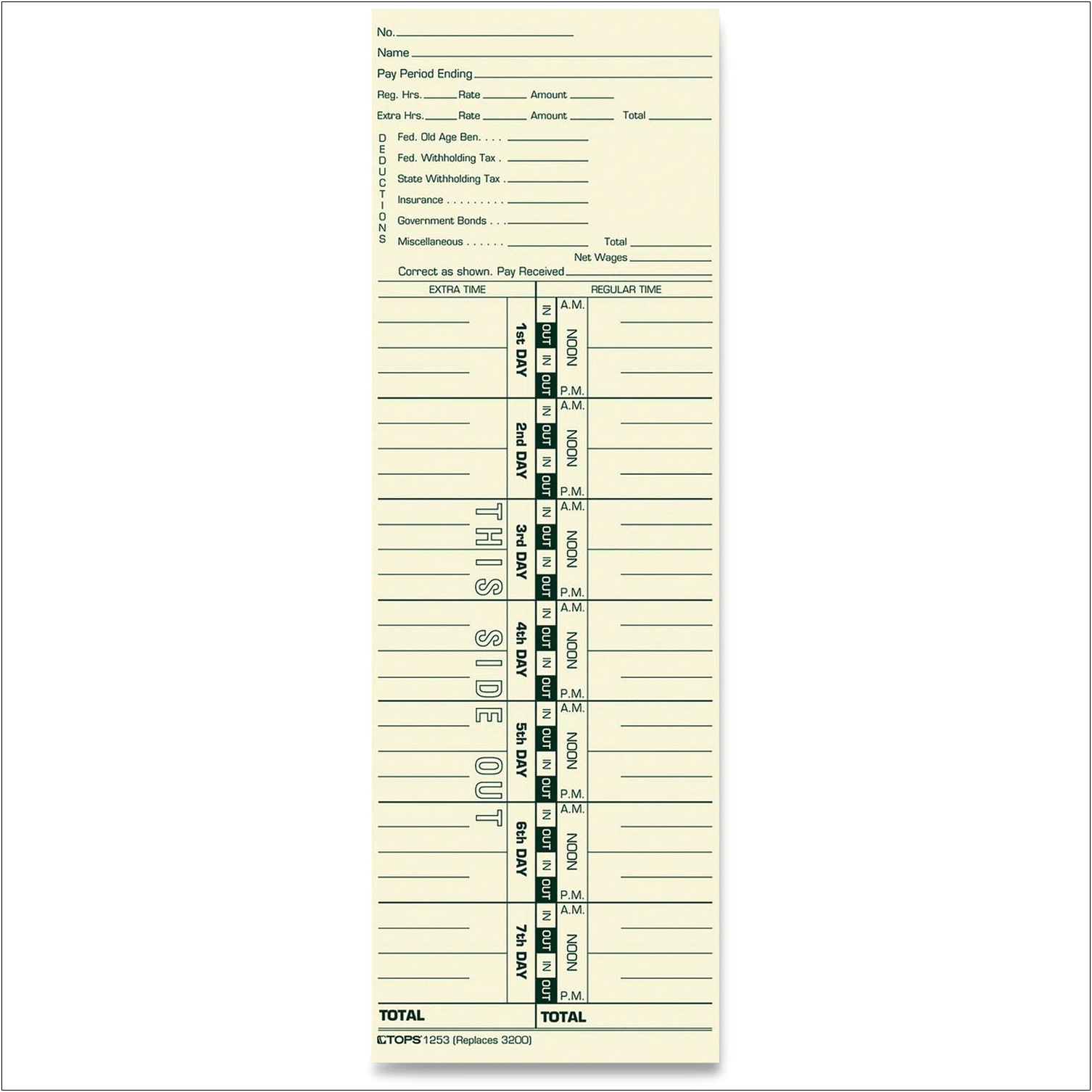 Acroprint Time Recorder Time Card Template