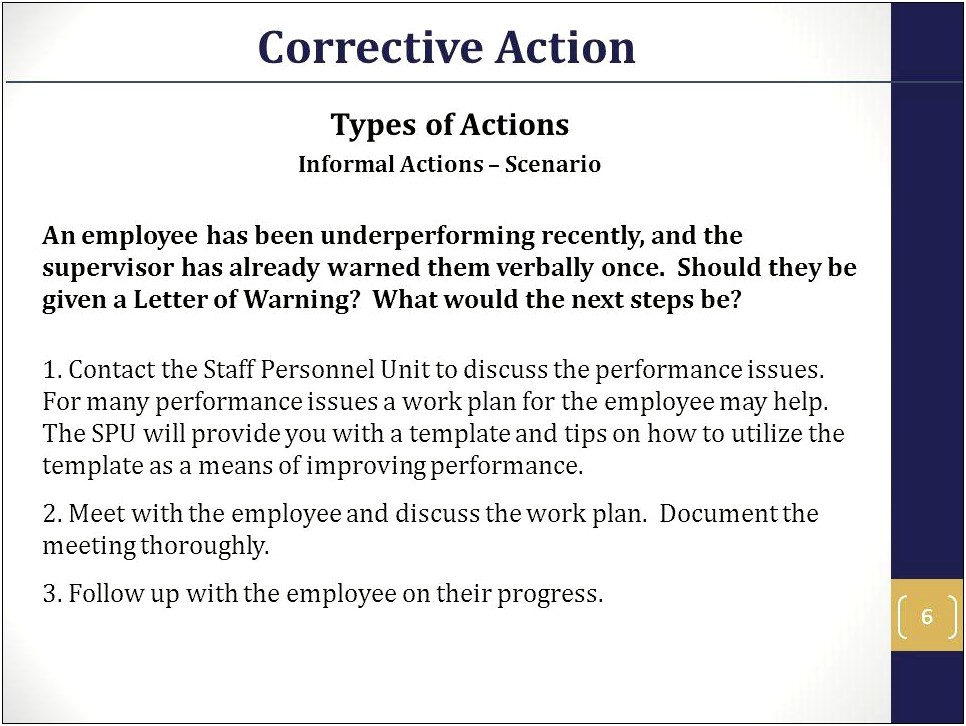 Action Plan For Employee Performance Template