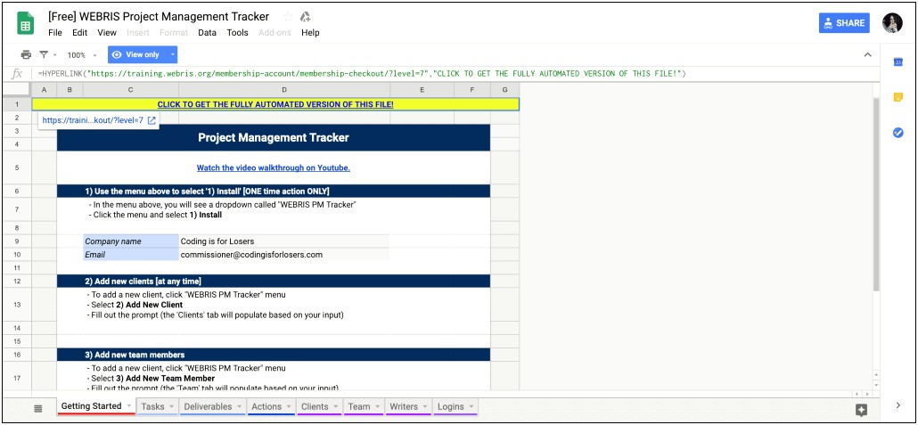 Action Plan Summary Template Google Sheets