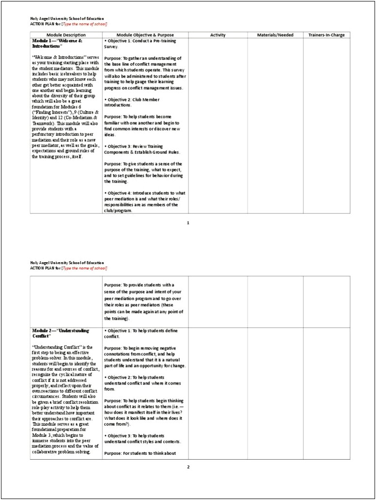 Action Plan Template For Failing Students