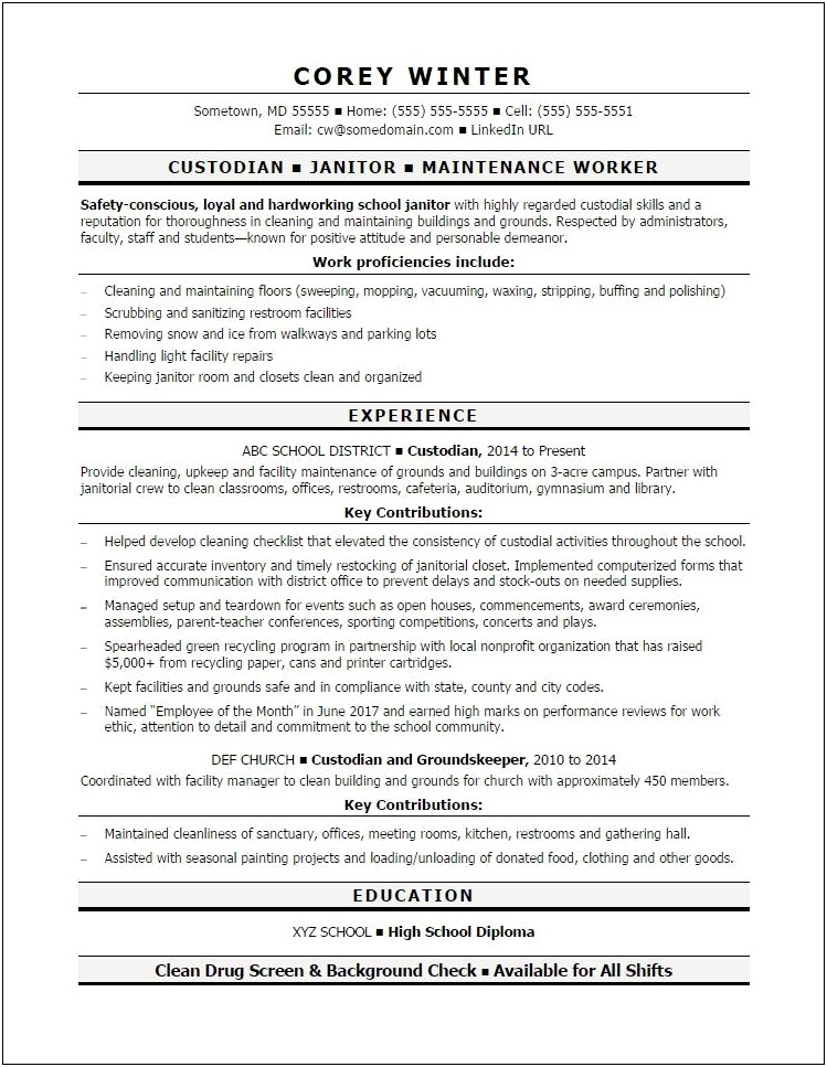 Action Plan Template For Maintenance Janitorial