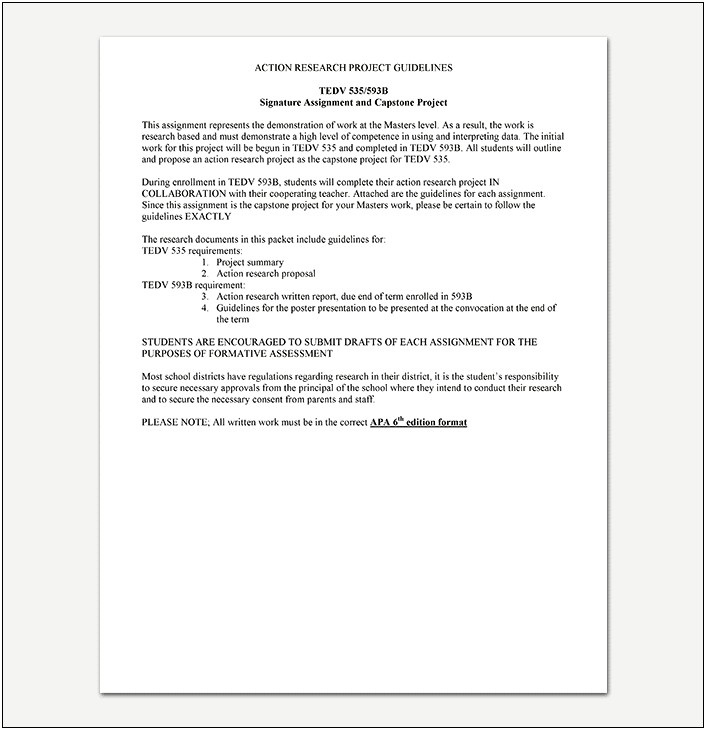 Action Research Plan In Education Template