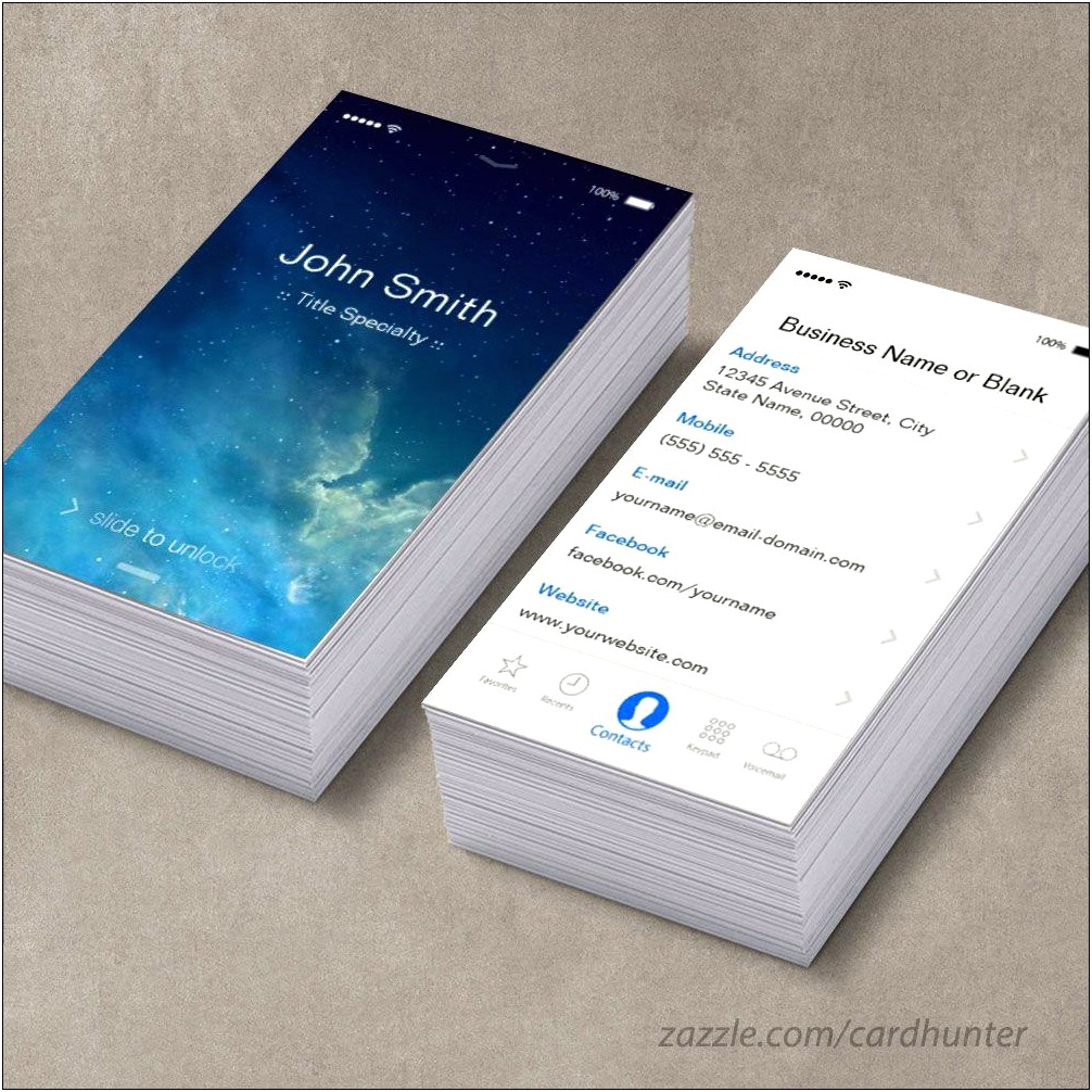 Address Book With Business Card Template