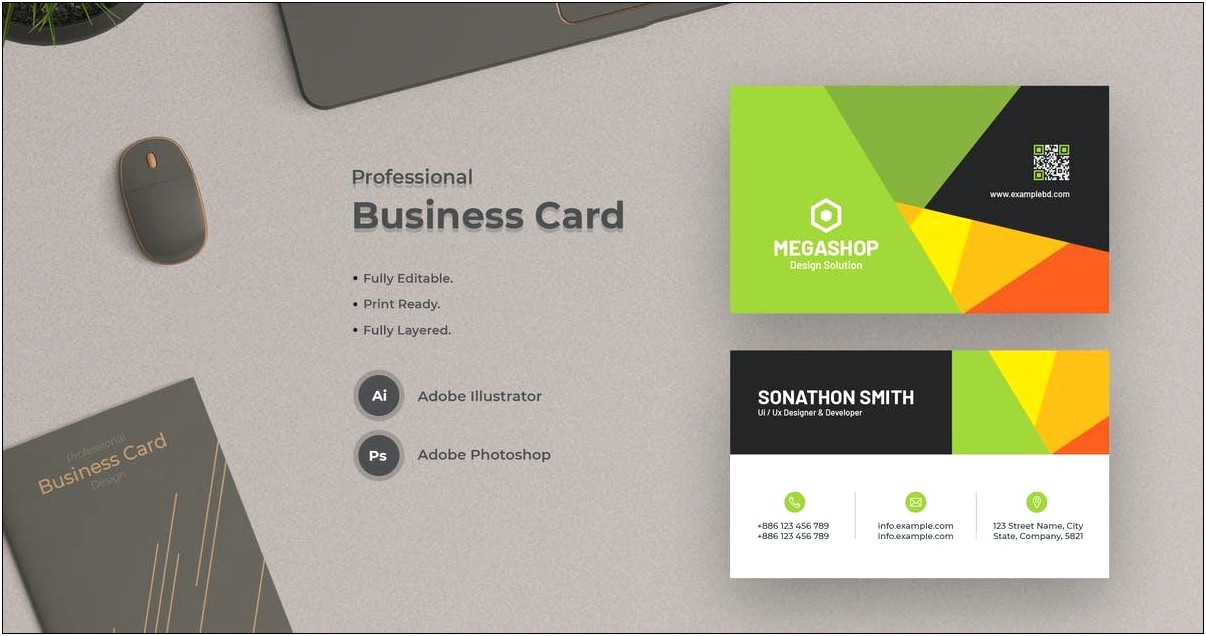 Adobe Illustrator Business Card Template With Bleed