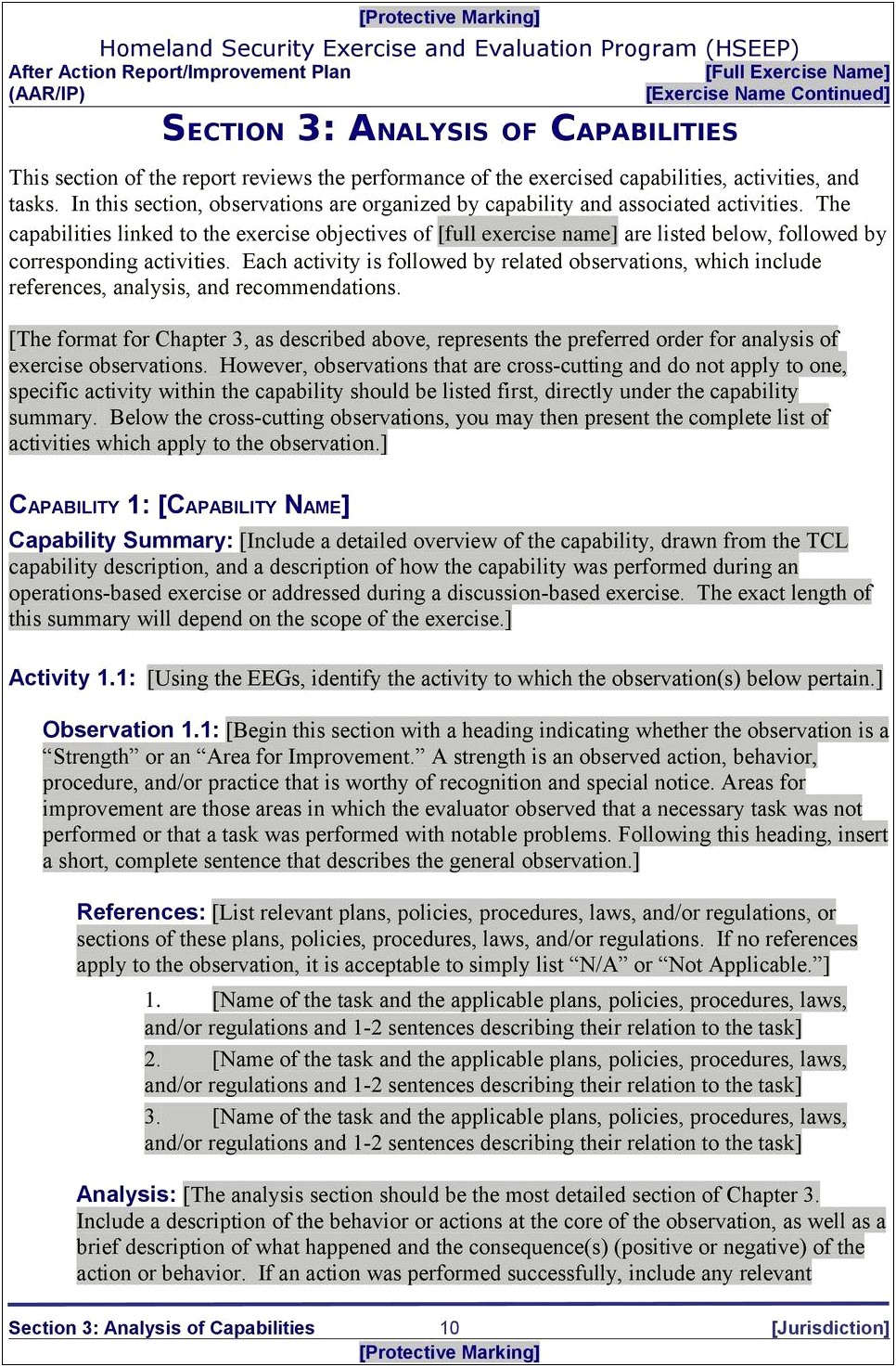 After Action Report Improvement Plan Template