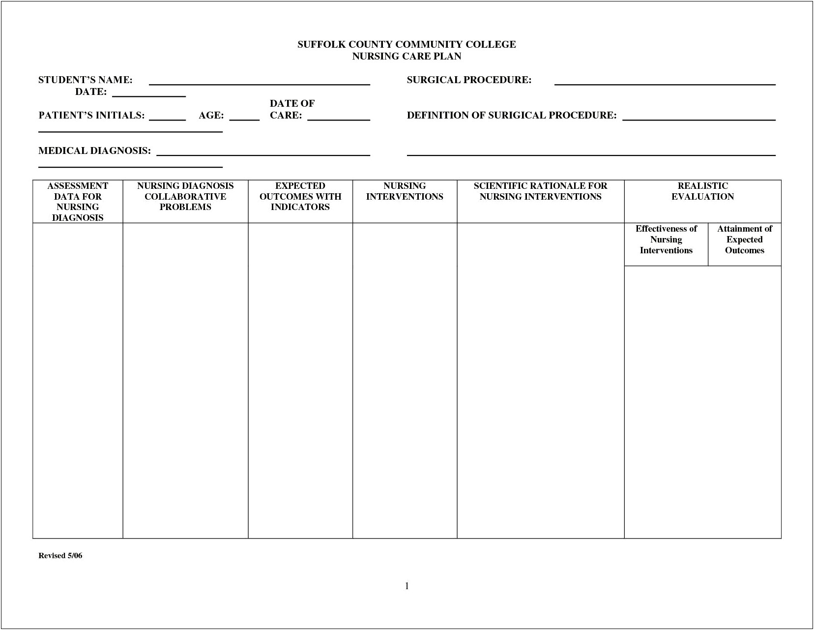 Aged Care Nursing Care Plan Template