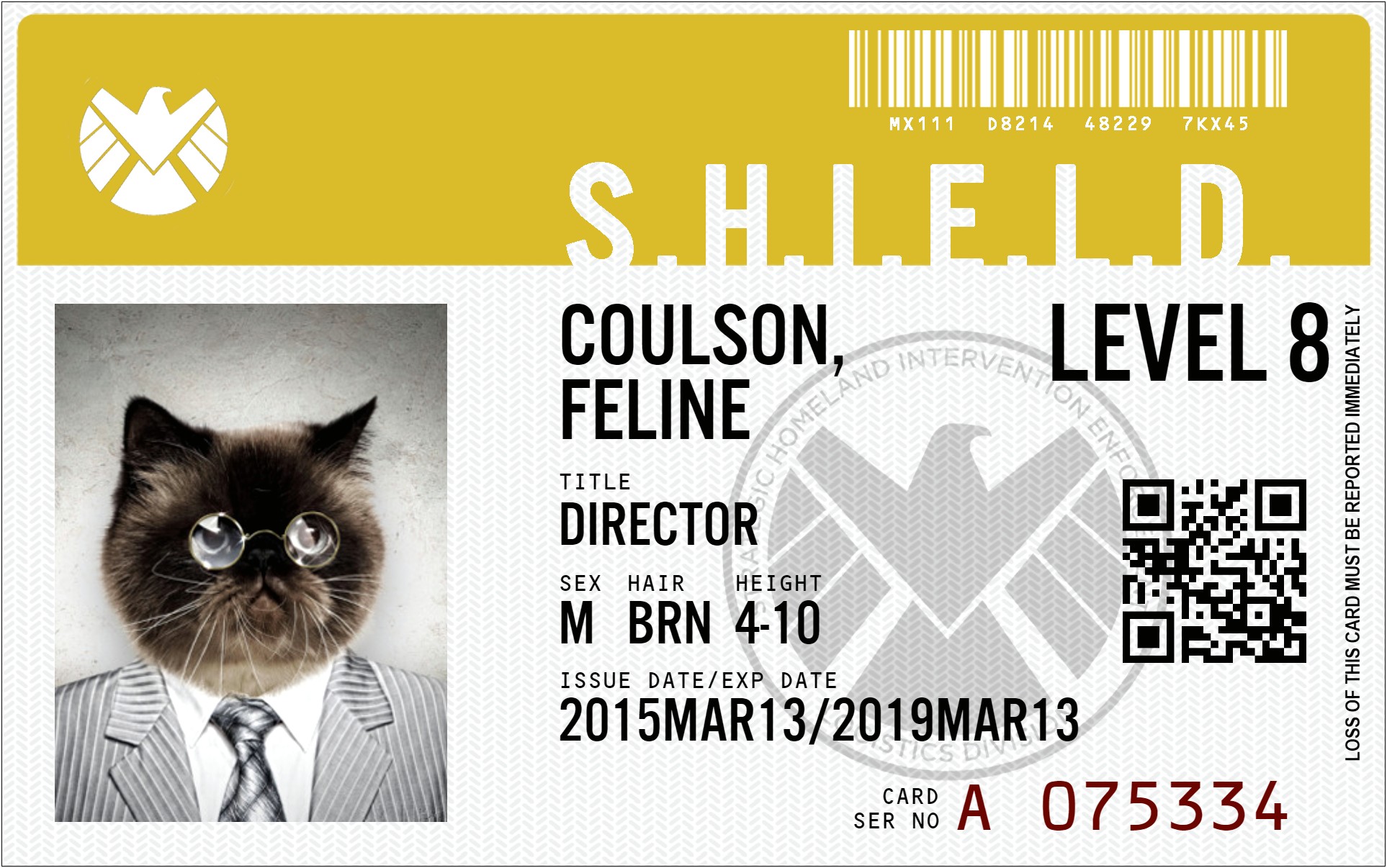 Agent Of Shield Id Card Template