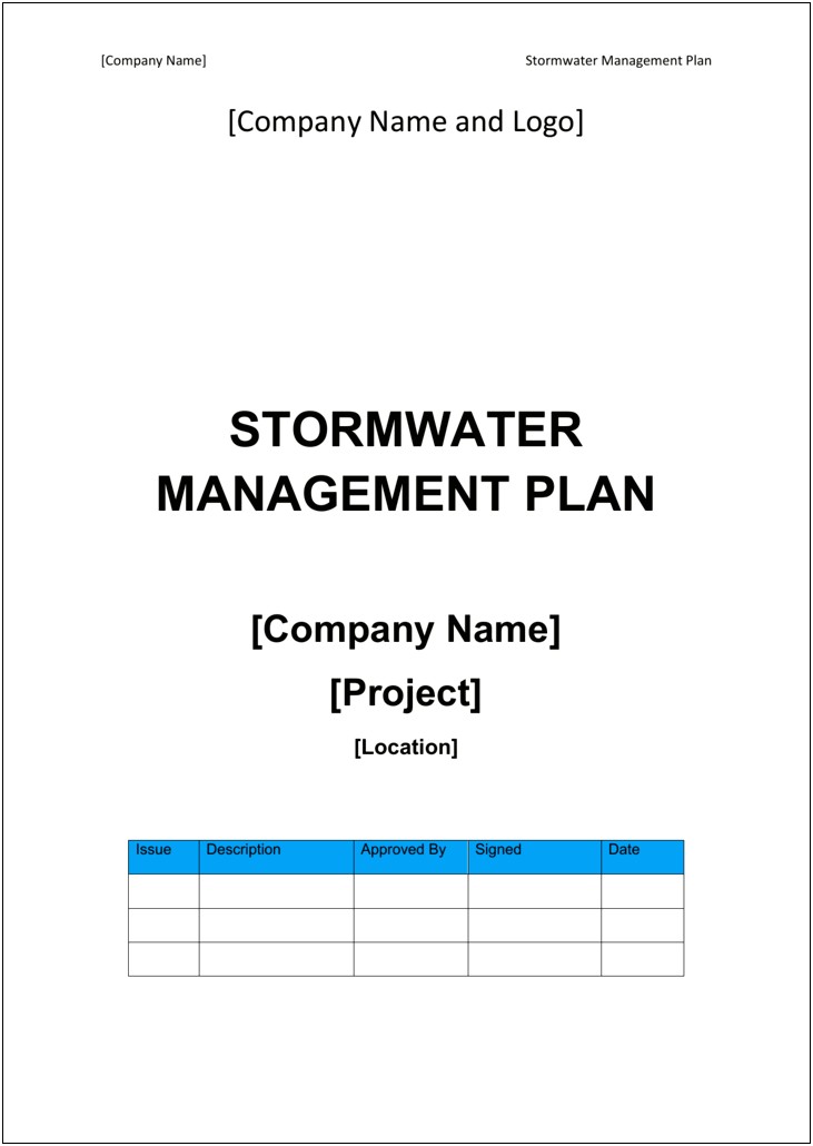 Alameda County Stormwater Management Plan Template