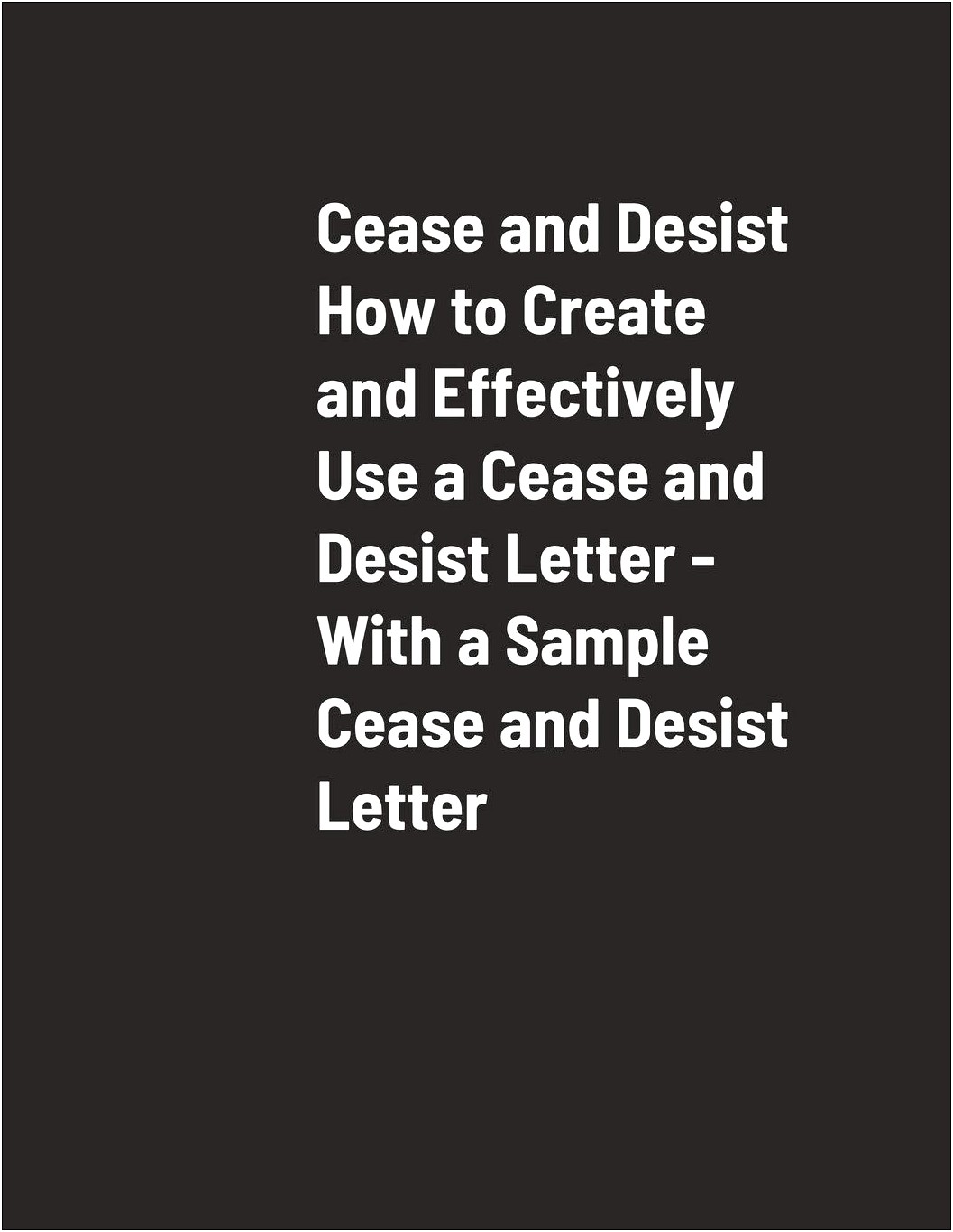 Amazon Cease And Desist Letter Template