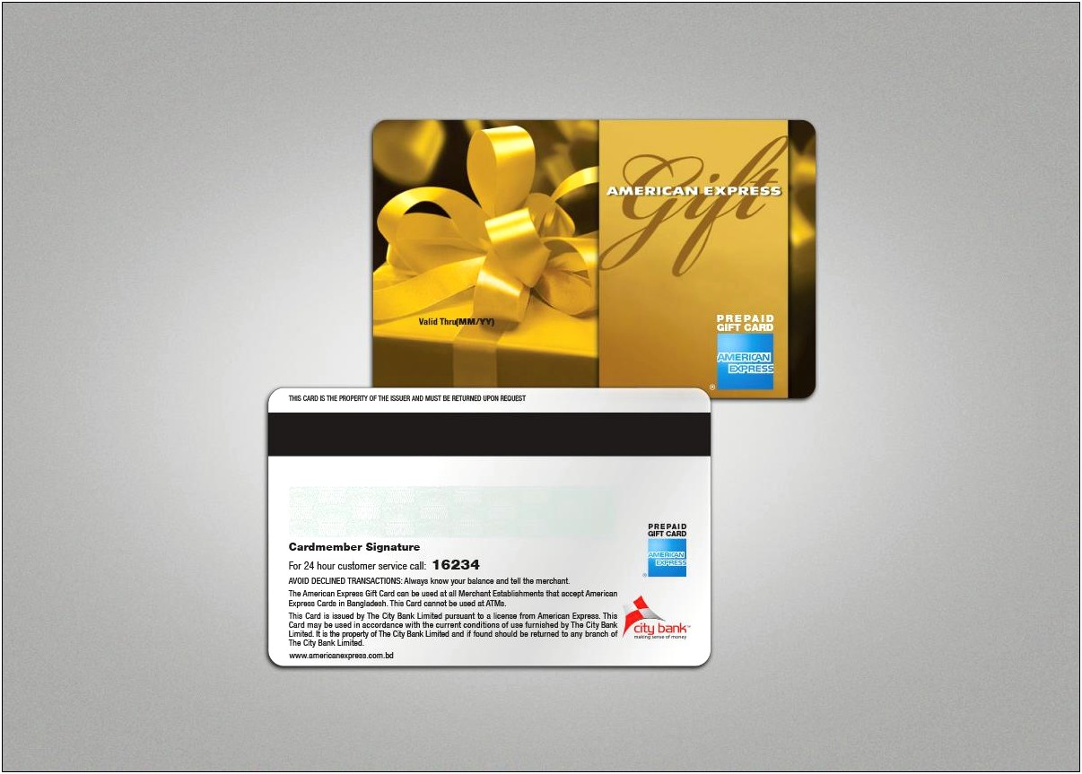 American Express Bank Business Card Template