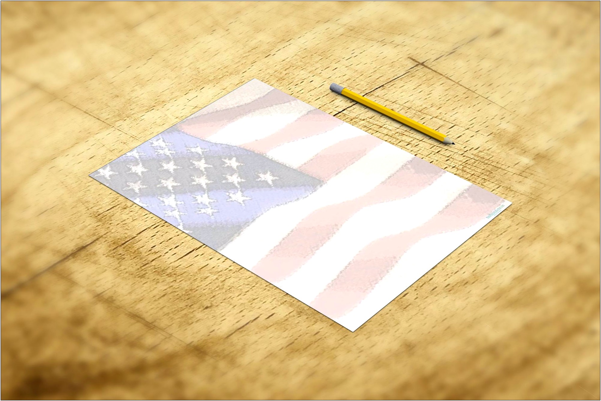 American Flag Paper With Lines Letter Template