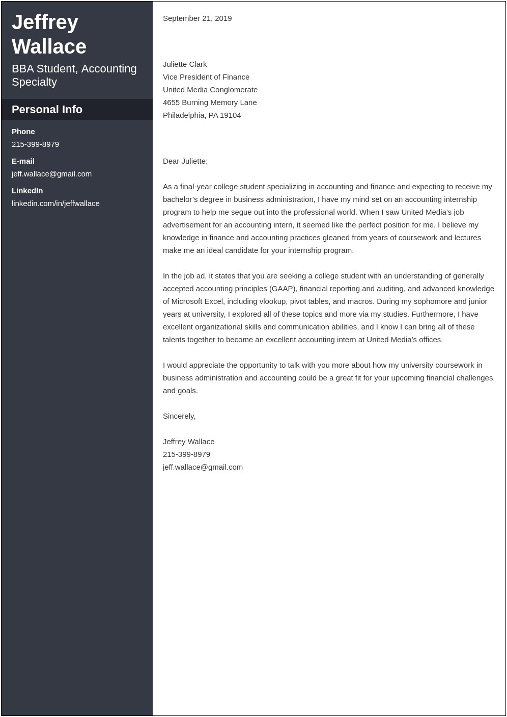 An Accounting Director Cover Letter Templates