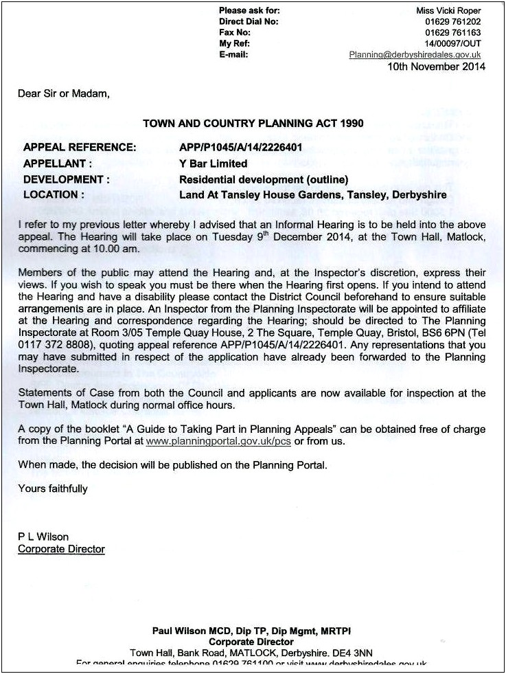 Appeal Council Housing Decision Letter Template