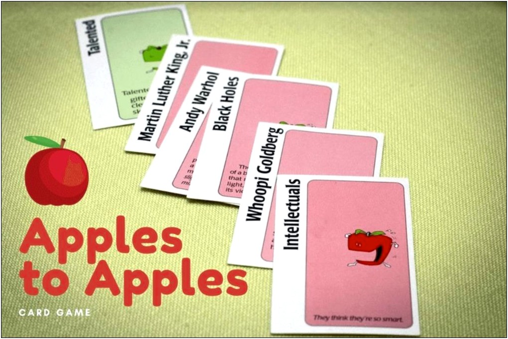 Apples To Apples Game Cards Template