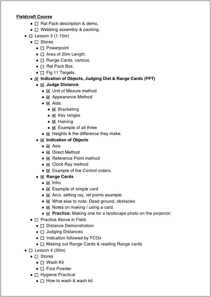 Army Cadet Force Lesson Plan Template