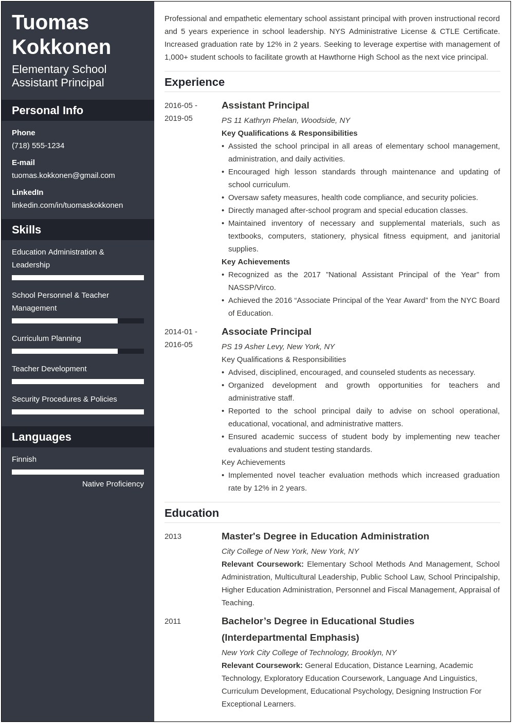 Assistant Principal Entry Plan Template Reading