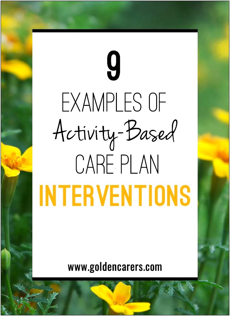 Assisted Living Activities Care Plan Template