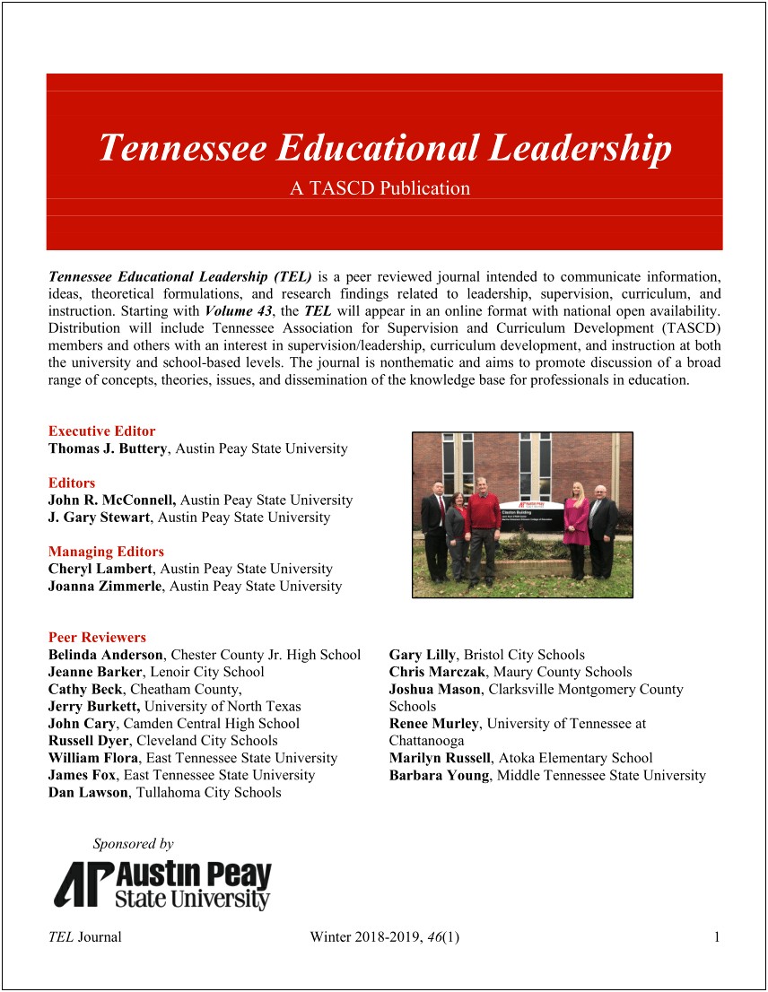 Austin Peay State University Lesson Plan Template