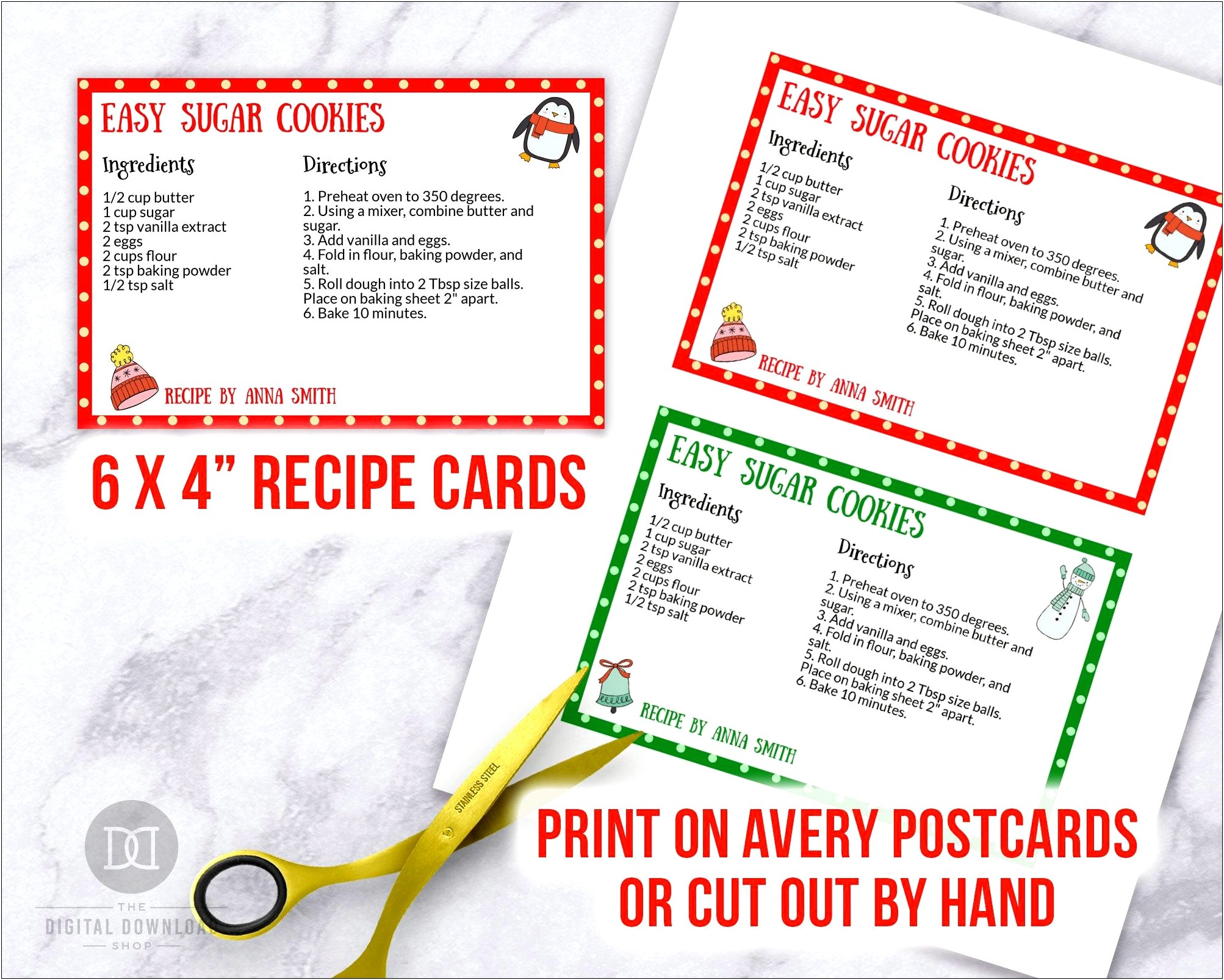 Avery 4 X 6 Recipe Card Template