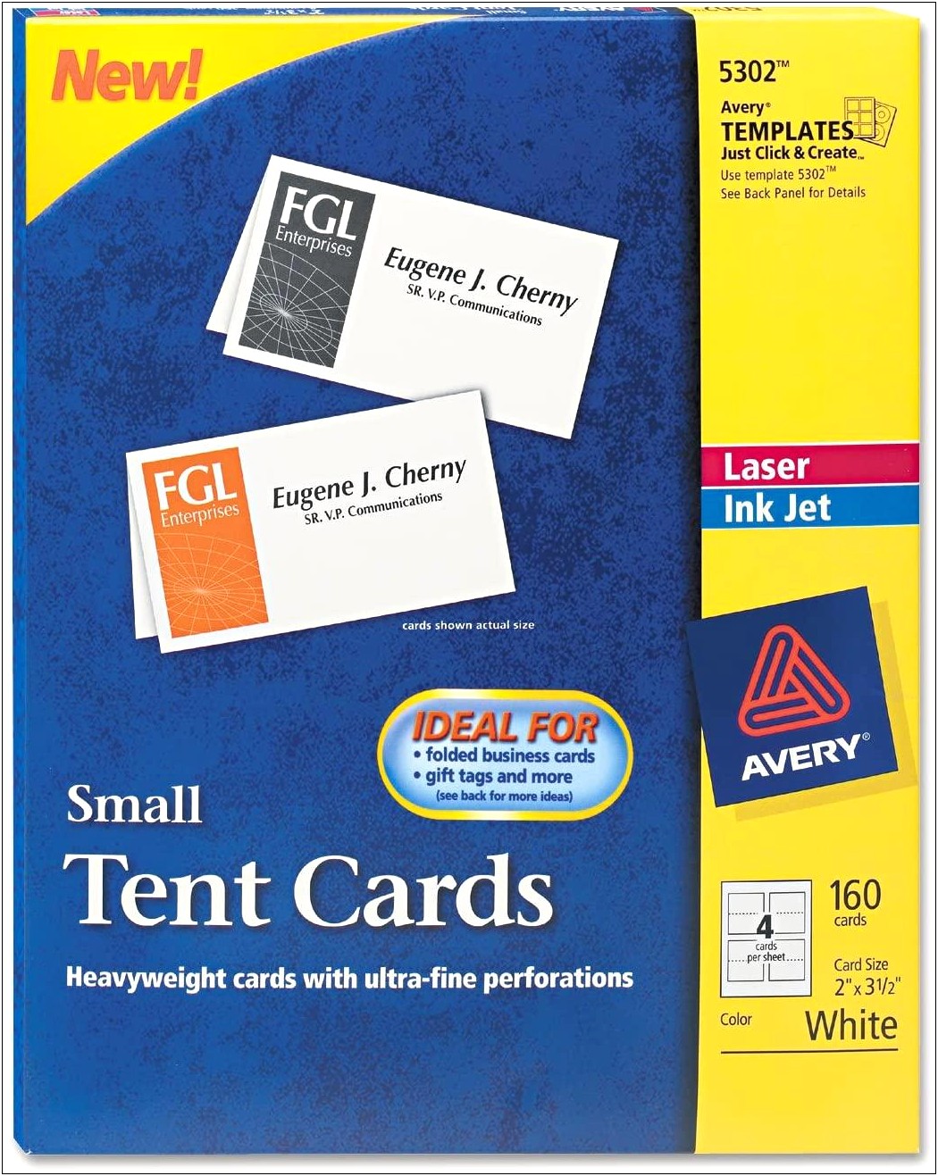 Avery 5302 Small Tent Cards Template