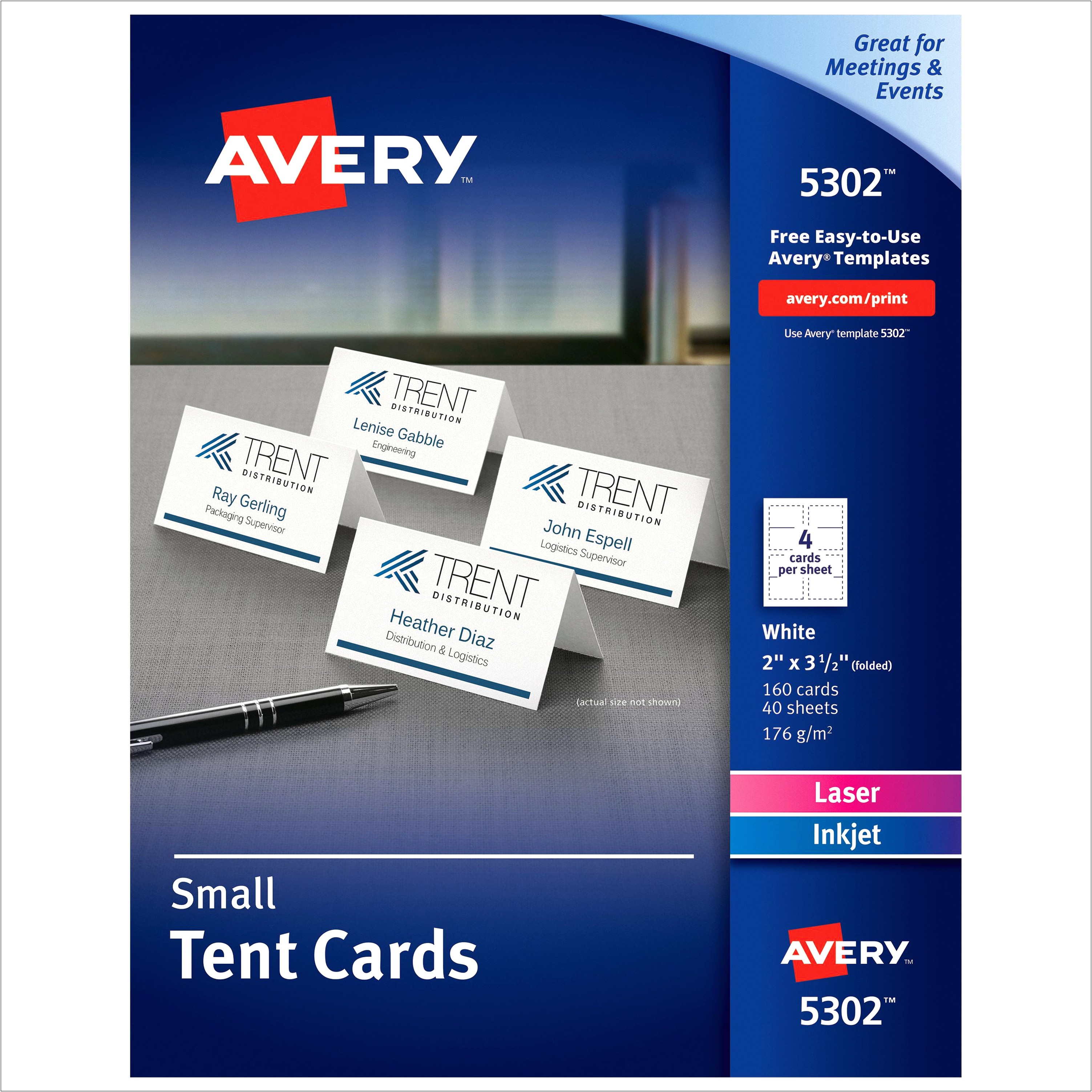 Avery 5309 Large Embossed Tent Cards Template