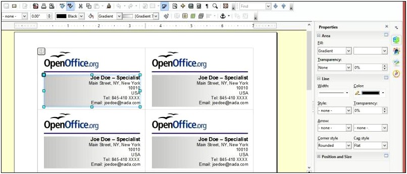 Avery Business Card Templates For Open Office