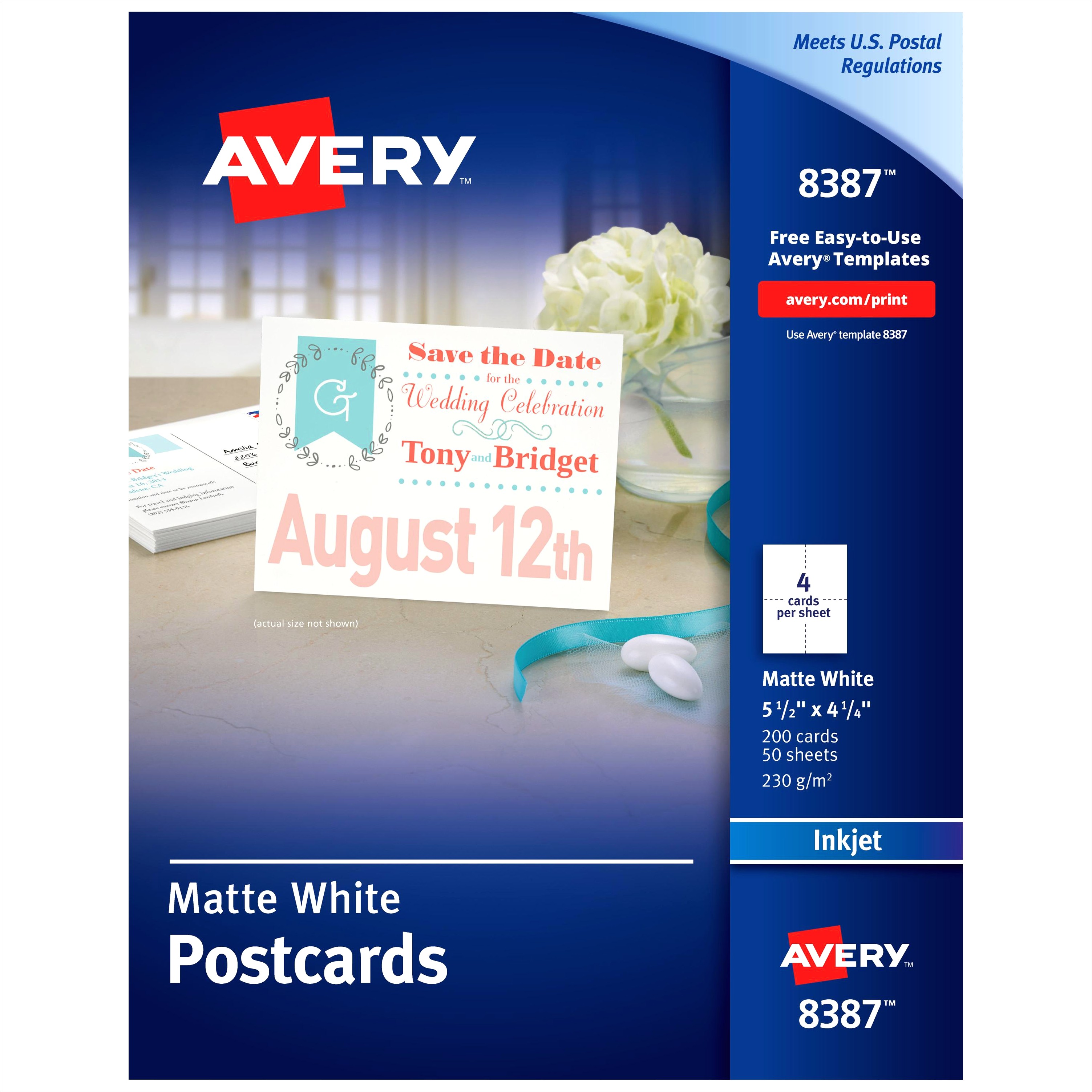 Avery Large Embossed Tent Card Template