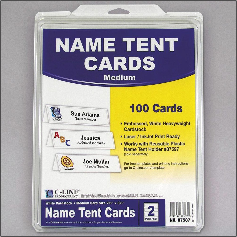 Avery Medium Tent Cards Google Template