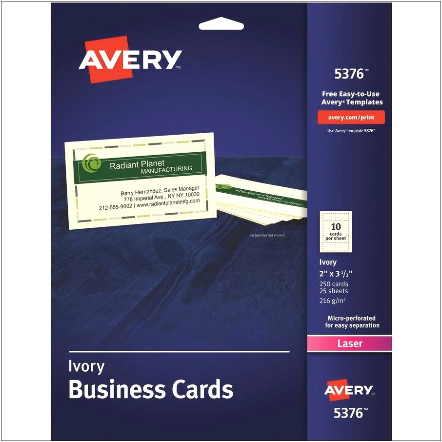 Avery White Business Cards 28371 Template