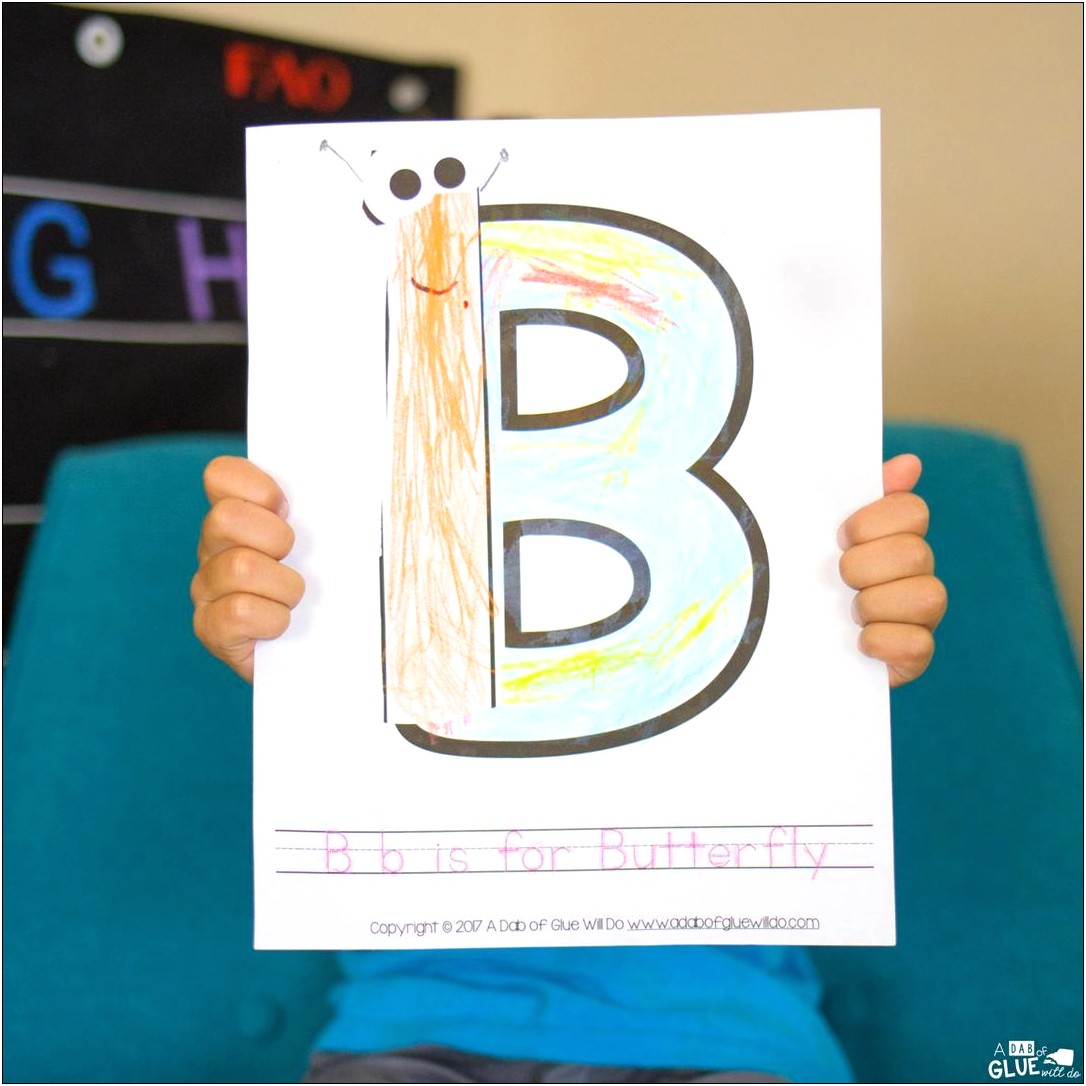 B For Butterfly Craft Letter Template