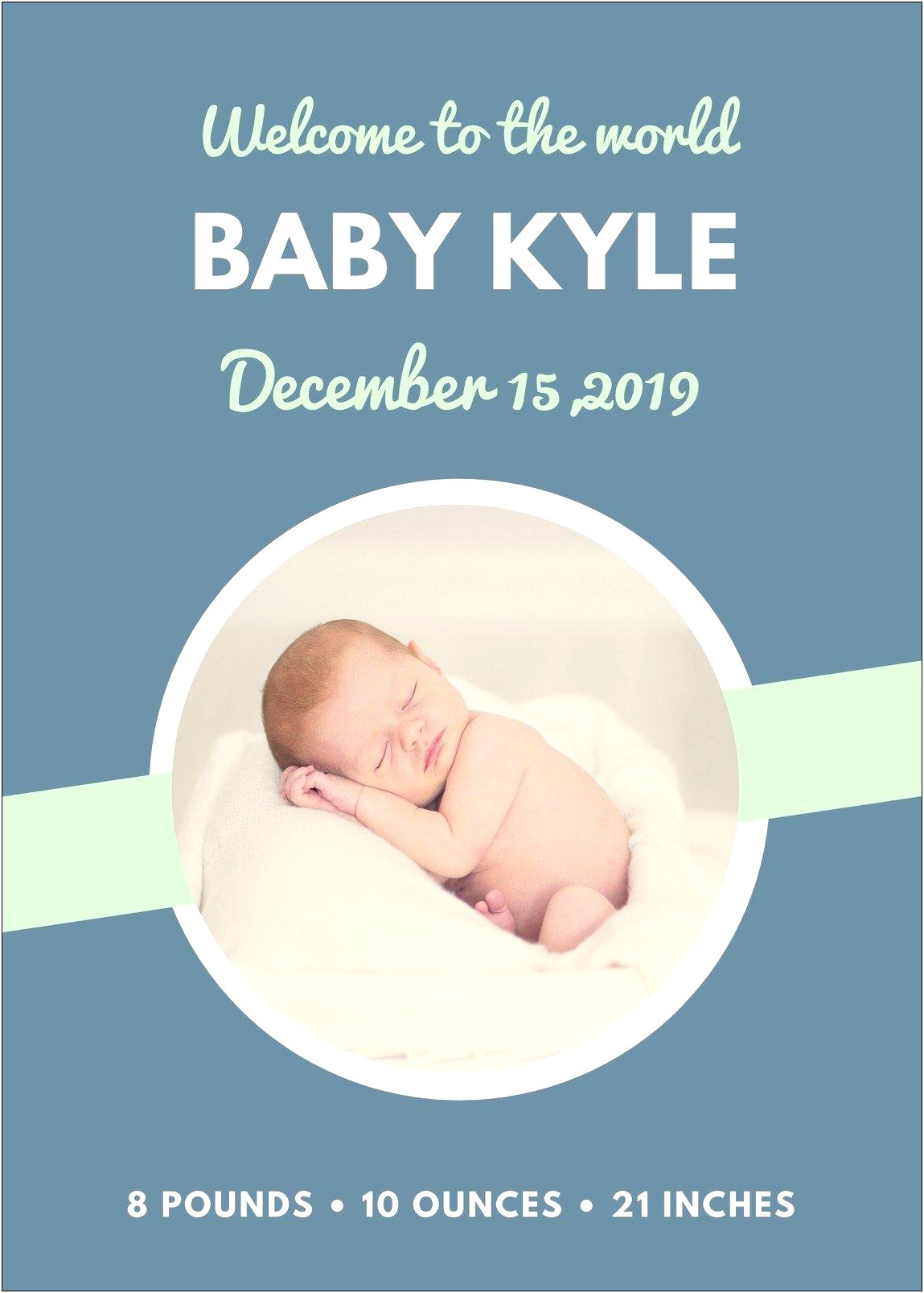 Baby Announcement Cards Template Map Theme