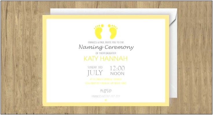 Baby Boy Naming Ceremony Invitation Card Template